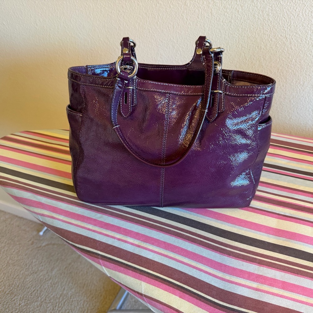 Coach Shiny Purple Leather Tote